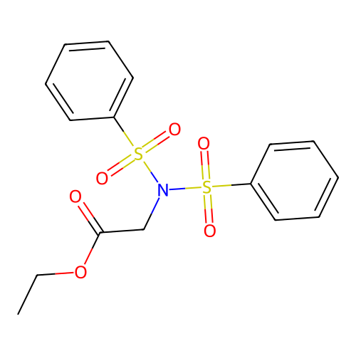 Ethyl 2-[bis(benzenesulfonyl)amino]acetate structure