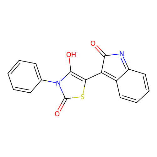 5-(2-Oxo-1,2-dihydro-indol-3-ylidene)-3-phenyl-thiazolidine-2,4-dione structure
