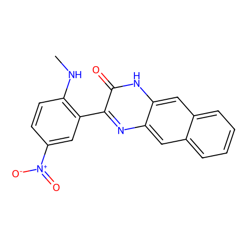 3-(2-(methylamino)-5-nitrophenyl)benzo[g]quinoxalin-2(1H)-one structure