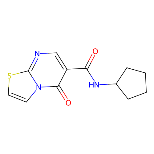 N-cyclopentyl-5-oxo-5H-thiazolo[3,2-a]pyrimidine-6-carboxamide structure