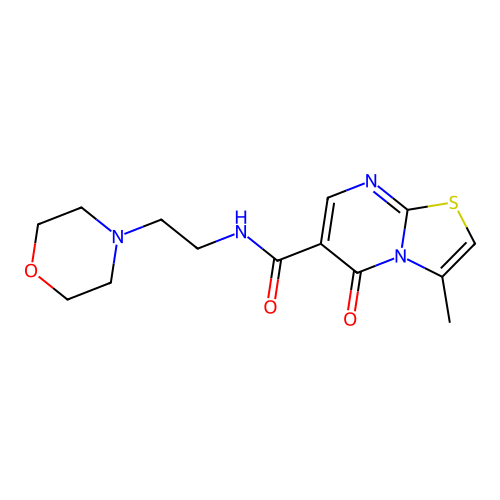 3-methyl-N-[2-(morpholin-4-yl)ethyl]-5-oxo-5H-[1,3]thiazolo[3,2-a]pyrimidine-6-carboxamide structure