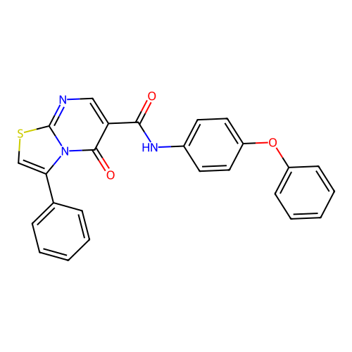 5-oxo-N-(4-phenoxyphenyl)-3-phenyl-[1,3]thiazolo[3,2-a]pyrimidine-6-carboxamide structure