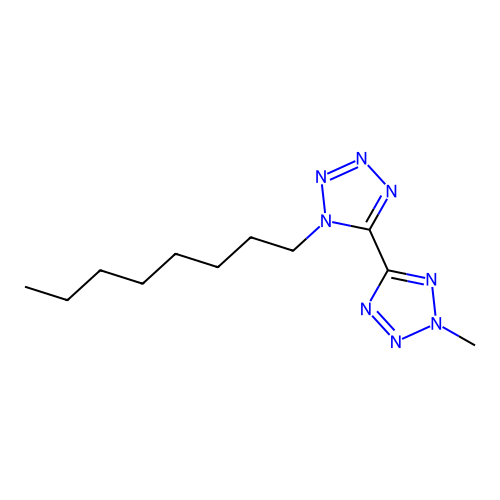 2-Methyl-5-(1-octyltetrazol-5-yl)tetrazole structure