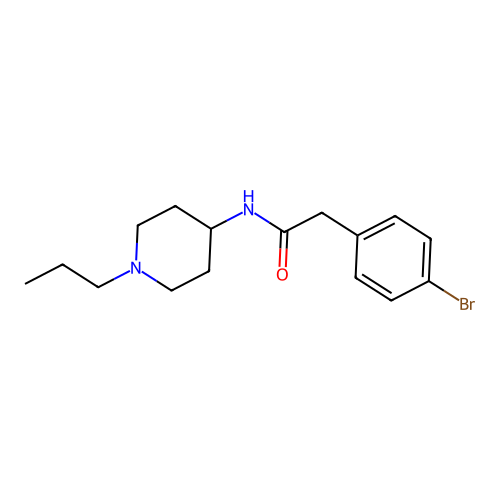 2-(4-bromophenyl)-N-(1-propylpiperidin-4-yl)acetamide structure