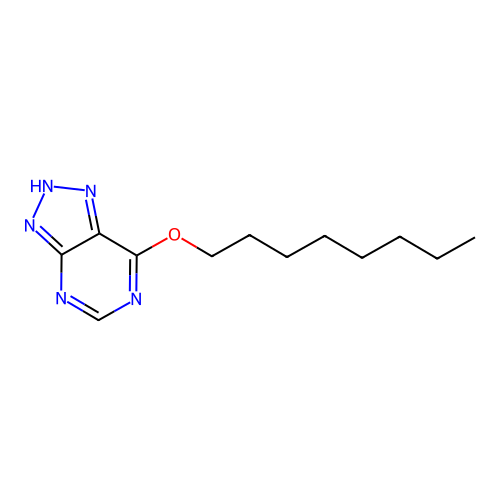 Triazolo [4,5-d] pyrimidine, 3H-v-, 7-(octyloxy)- structure