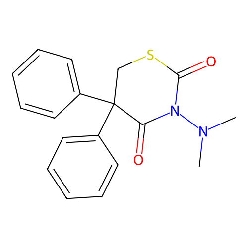 3-(Dimethylamino)-5,5-diphenyl-1,3-thiazinane-2,4-dione structure