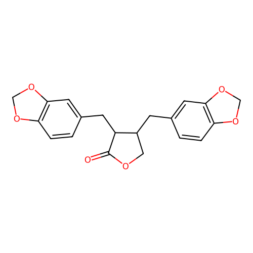 3,4-Bis(1,3-benzodioxol-5-ylmethyl)tetrahydrofuran-2-one structure