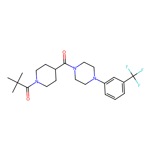 2,2-dimethyl-1-[4-[4-[3-(trifluoromethyl)phenyl]piperazine-1-carbonyl]piperidin-1-yl]propan-1-one structure