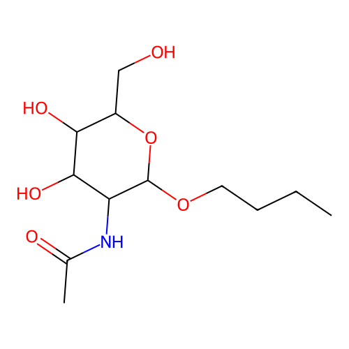 N-[2-butoxy-4,5-dihydroxy-6-(hydroxymethyl)oxan-3-yl]acetamide structure