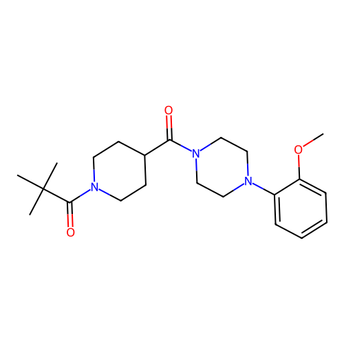 1-[4-[4-(2-methoxyphenyl)piperazine-1-carbonyl]piperidin-1-yl]-2,2-dimethylpropan-1-one structure