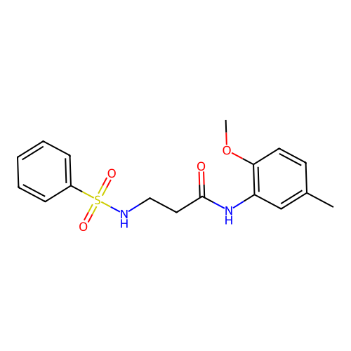 3-(benzenesulfonamido)-N-(2-methoxy-5-methylphenyl)propanamide structure