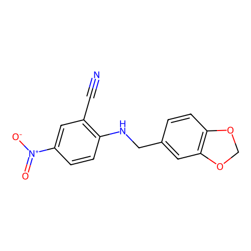 2-[(1,3-Benzodioxol-5-ylmethyl)amino]-5-nitrobenzonitrile structure