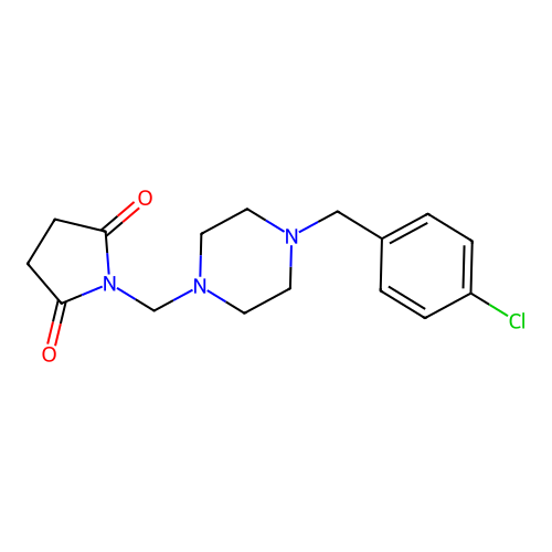 Succinimide, N-((4-(p-chlorobenzyl)-1-piperazinyl)methyl)- structure