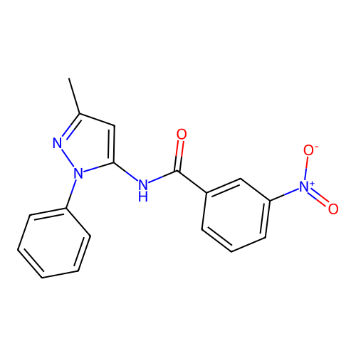 N-(3-methyl-1-phenyl-1H-pyrazol-5-yl)-3-nitrobenzamide structure