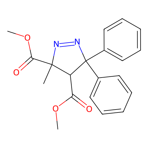 dimethyl 3-methyl-5,5-diphenyl-4H-pyrazole-3,4-dicarboxylate structure