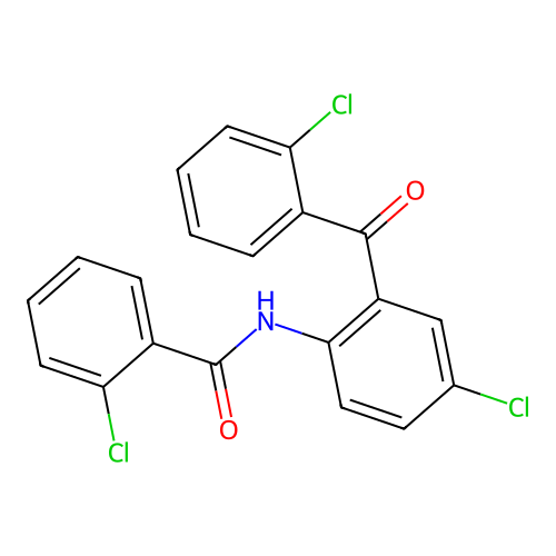 2-chloro-N-[4-chloro-2-(2-chlorobenzoyl)phenyl]benzamide structure