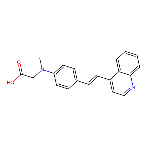 2-[Methyl-[4-(2-quinolin-4-ylethenyl)phenyl]amino]acetic acid structure