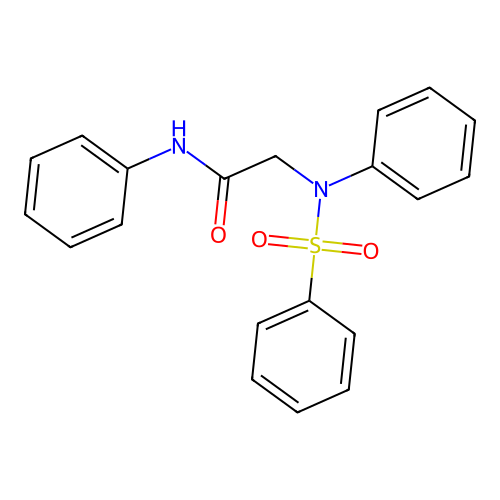 N-phenyl-2-[(phenylsulfonyl)anilino]acetamide structure