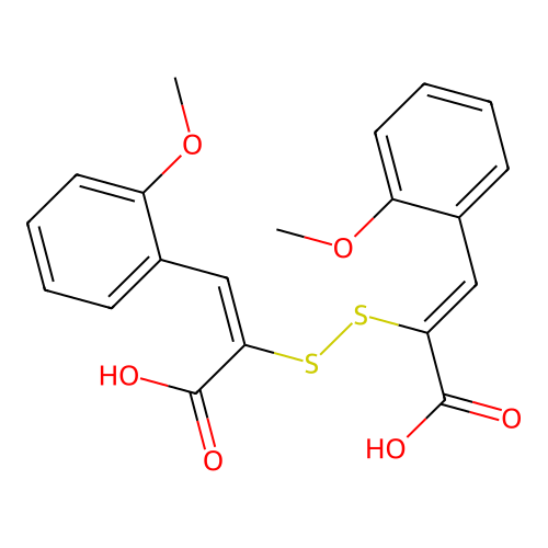 2,2'-disulfanediylbis[3-(2-methoxyphenyl)prop-2-enoic acid] structure