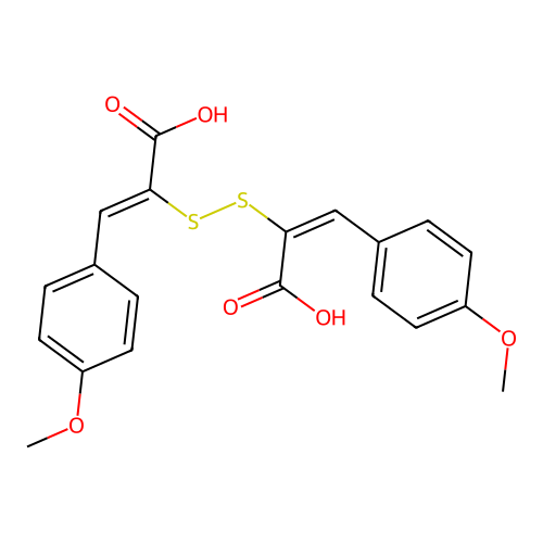 2,2'-disulfanediylbis[3-(4-methoxyphenyl)prop-2-enoic acid] structure