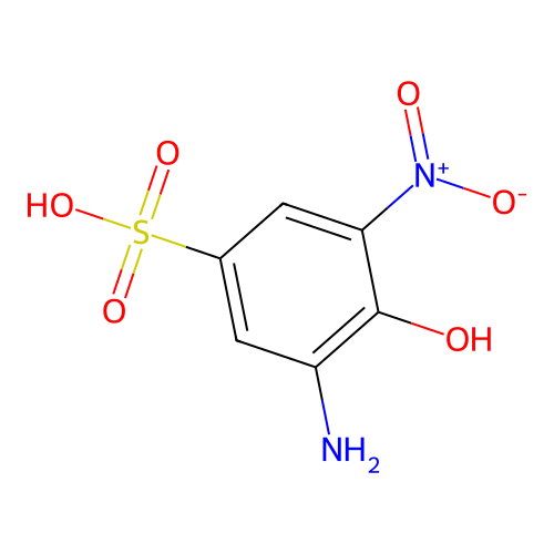 2-Amino-6-nitro-1-phenol-4-sulfonic acid structure