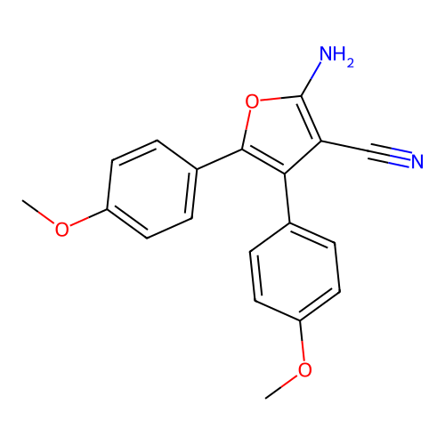 2-Amino-4,5-bis(4-methoxyphenyl)furan-3-carbonitrile structure