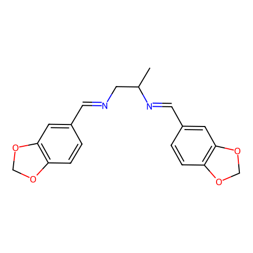 N,N'-bis[(E)-1,3-benzodioxol-5-ylmethylidene]propane-1,2-diamine structure