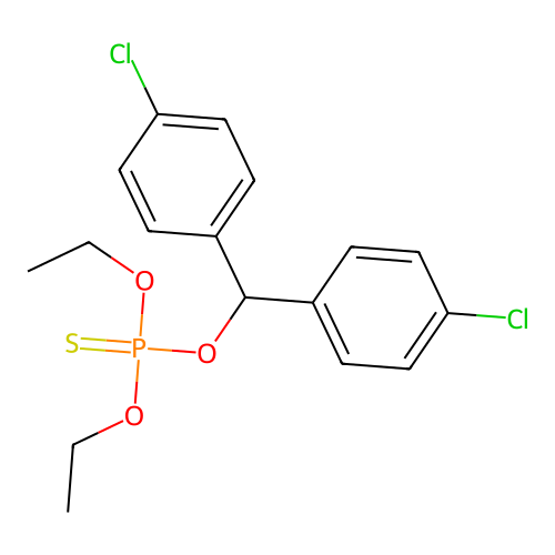 O-[Bis(4-chlorophenyl)methyl] O,O-diethyl phosphorothioate structure