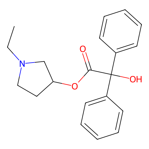 Benzilic Acid 1-Ethyl-3-pyrrolidinyl Ester structure