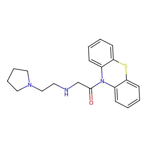 Phenothiazine, 10-(N-(2-(1-pyrrolidinyl)ethyl)glycyl)- structure