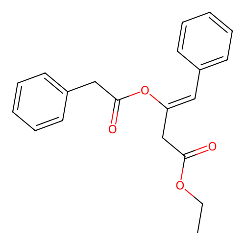 Ethyl 4-phenyl-3-(2-phenylacetyl)oxybut-3-enoate structure