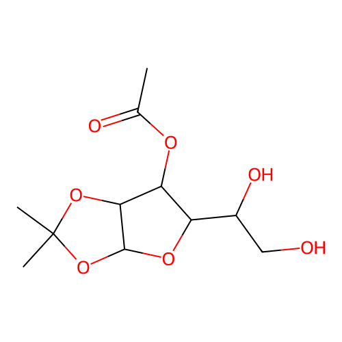 3-(1,2-Dihydroxyethyl)-7,7-dimethyl-4,6,8-trioxabicyclo[3.3.0]oct-2-yl acetate structure