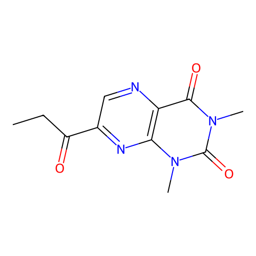 1,3-Dimethyl-7-propanoylpteridine-2,4-dione structure