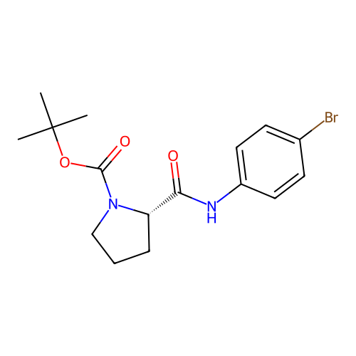 (S)-tert-butyl 2-(4-bromophenylcarbamoyl)pyrrolidine-1-carboxylate structure
