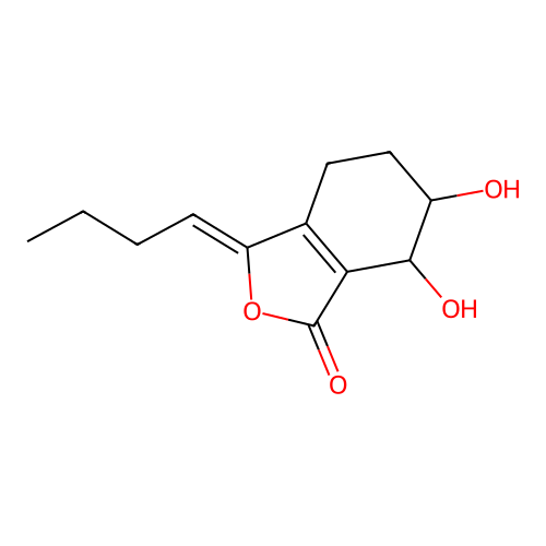 3-Butylidene-6,7-dihydroxy-4,5,6,7-tetrahydro-2-benzofuran-1-one structure