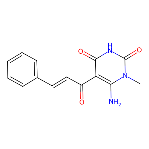6-Amino-1-methyl-5-(3-phenylprop-2-enoyl)pyrimidine-2,4-dione structure
