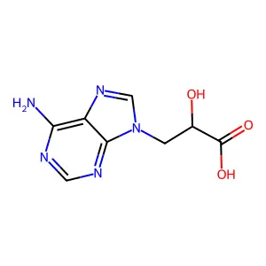 3-Adenin-9-yl-2-hydroxypropanoic acid structure
