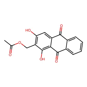 2-(Acetoxymethyl)-1,3-dihydroxyanthraquinone structure