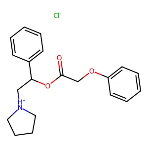 1-Phenyl-2-(pyrrolidin-1-yl)ethyl phenoxyacetate--hydrogen chloride (1/1) structure