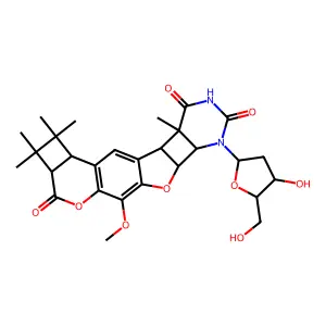 Thymidine-8-methoxypsoralen tetramethylethylene diadduct structure