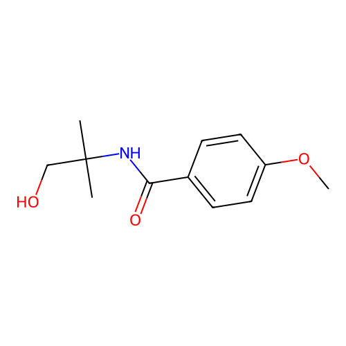 N-(1-hydroxy-2-methylpropan-2-yl)-4-methoxybenzamide structure