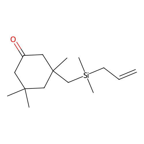 Cyclohexanone, 3-[(dimethyl-2-propenylsilyl)methyl]-3,5,5-trimethyl- structure