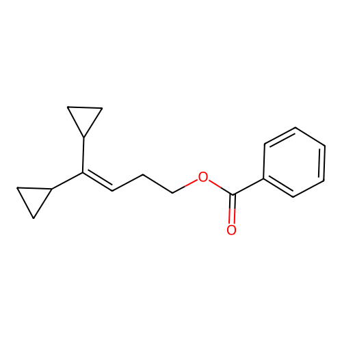 4,4-Dicyclopropylbut-3-en-1-yl benzoate structure
