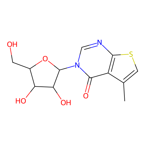 5-Methyl-3-pentofuranosylthieno[2,3-d]pyrimidin-4(3H)-one structure