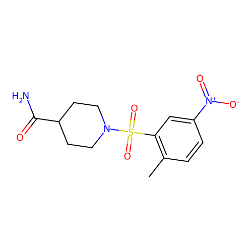 1-(2-Methyl-5-nitrobenzenesulfonyl)piperidine-4-carboxamide structure