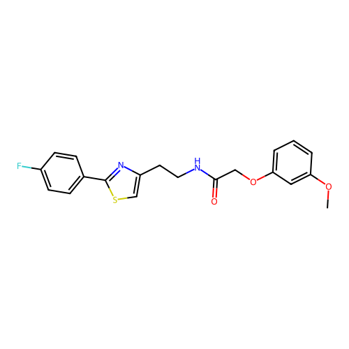 N-{2-[2-(4-fluorophenyl)-1,3-thiazol-4-yl]ethyl}-2-(3-methoxyphenoxy)acetamide structure