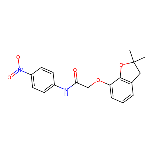 2-[(2,2-dimethyl-2,3-dihydro-1-benzofuran-7-yl)oxy]-N-(4-nitrophenyl)acetamide structure