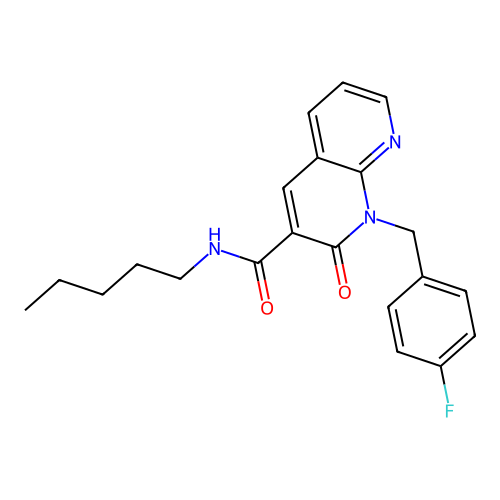 1-(4-fluorobenzyl)-2-oxo-N-pentyl-1,2-dihydro-1,8-naphthyridine-3-carboxamide structure
