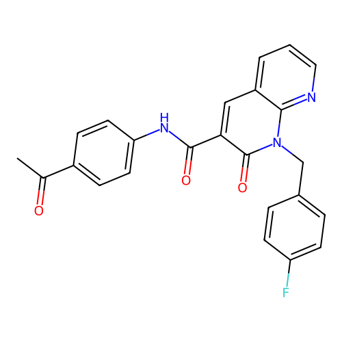 N-(4-acetylphenyl)-1-[(4-fluorophenyl)methyl]-2-oxo-1,2-dihydro-1,8-naphthyridine-3-carboxamide structure