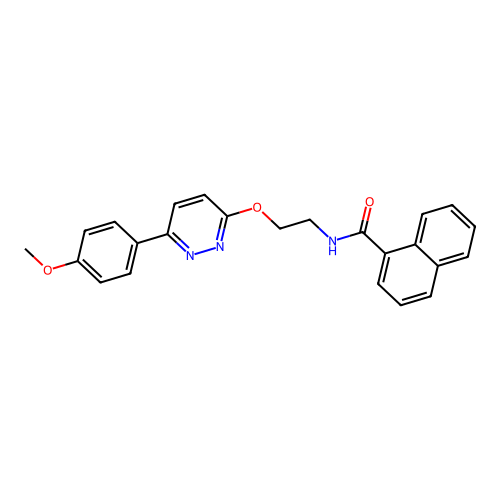 N-(2-((6-(4-methoxyphenyl)pyridazin-3-yl)oxy)ethyl)-1-naphthamide structure